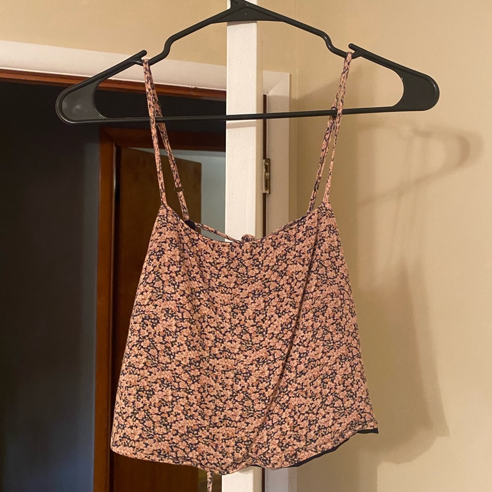 AE open back floral crop top